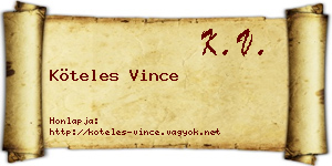 Köteles Vince névjegykártya