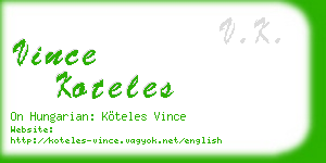 vince koteles business card